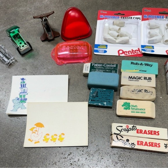 Vintage School Office Supply Lot NOS Scripto Pentel Erasers Leads Sharpeners - Picture 4 of 9